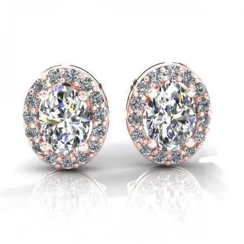 0.45-1.70 CT Round & Oval Cut Diamonds - Stud Earrings