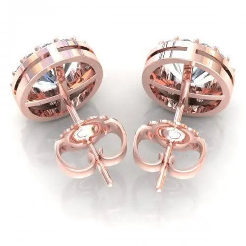 0.45-1.70 CT Round & Oval Cut Diamonds - Stud Earrings