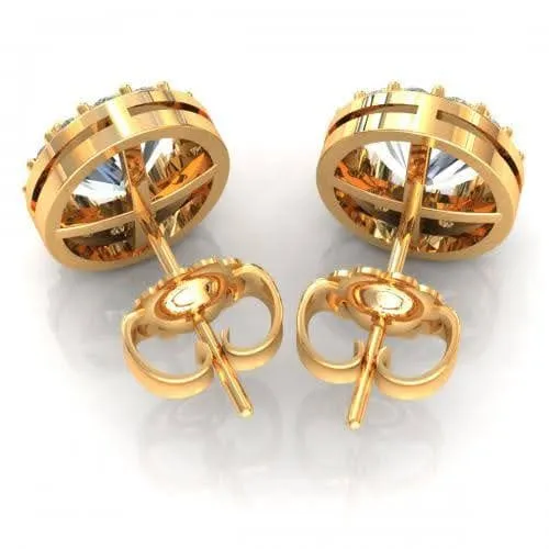 0.45-1.70 CT Round & Oval Cut Diamonds - Stud Earrings