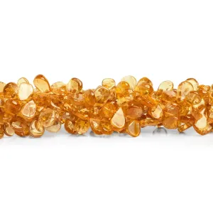 10x6mm Citrine Plain Pears 15 inch 95 beads