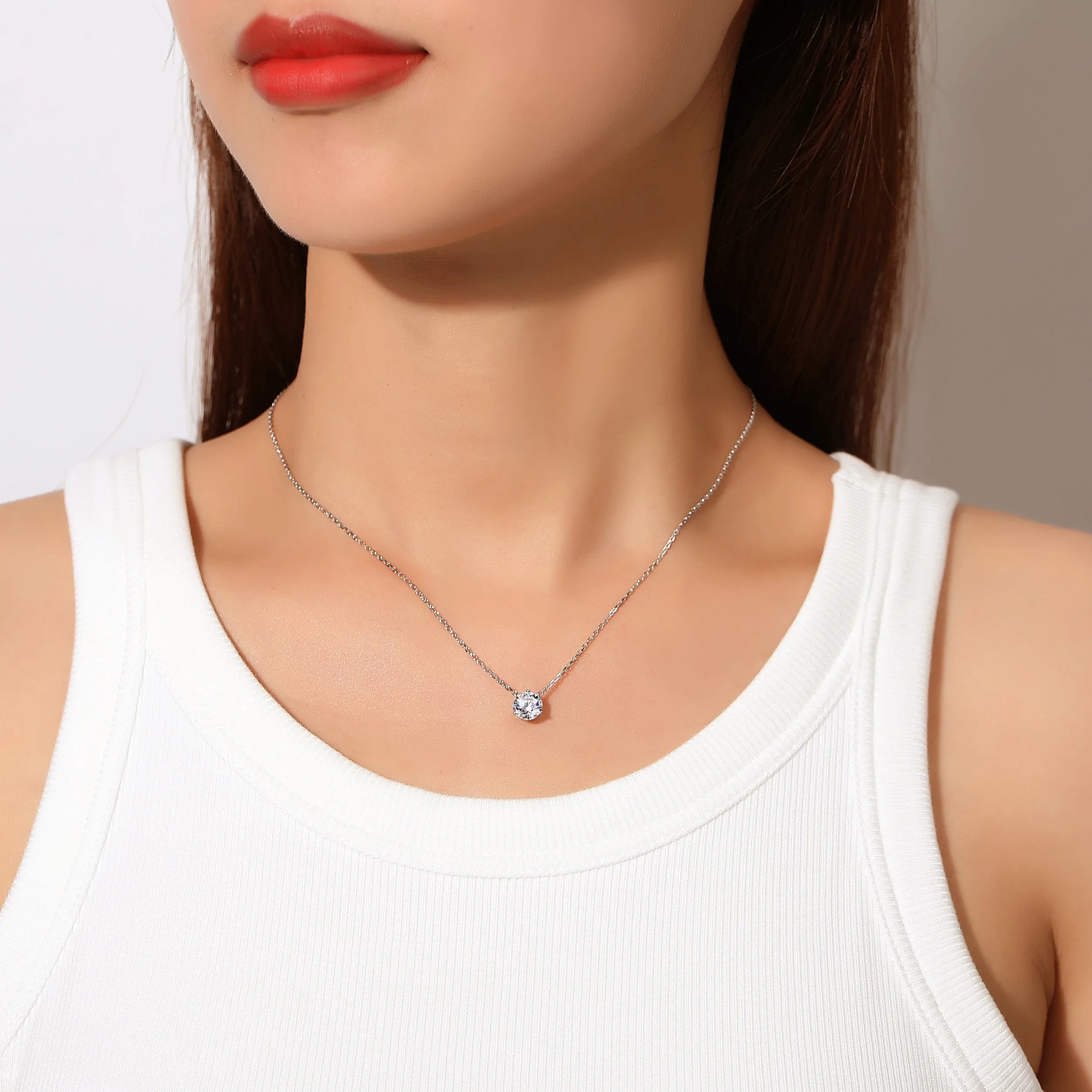 14K Gold Chain Necklace with GRA-Certified Moissanite