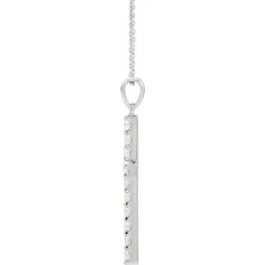 14K White 1/5 CTW Natural Diamond Cross 18" Necklace