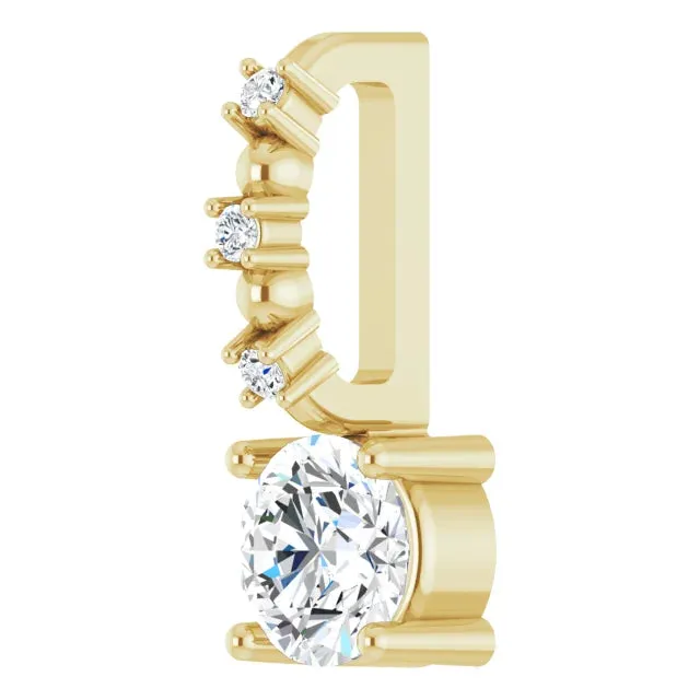 14K Yellow Gold Imitation Diamond & .01 CTW Natural Diamond Charm/Pendant