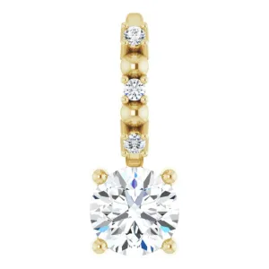 14K Yellow Gold Imitation Diamond & .01 CTW Natural Diamond Charm/Pendant