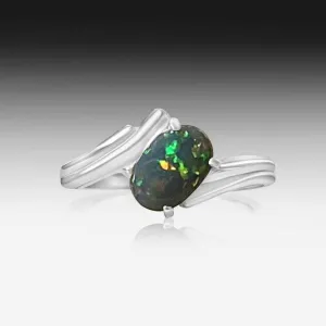 14kt Yellow Gold Black Opal ring