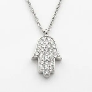 14KW 0.25CTW DIAMOND - HAMSA NECKLACE