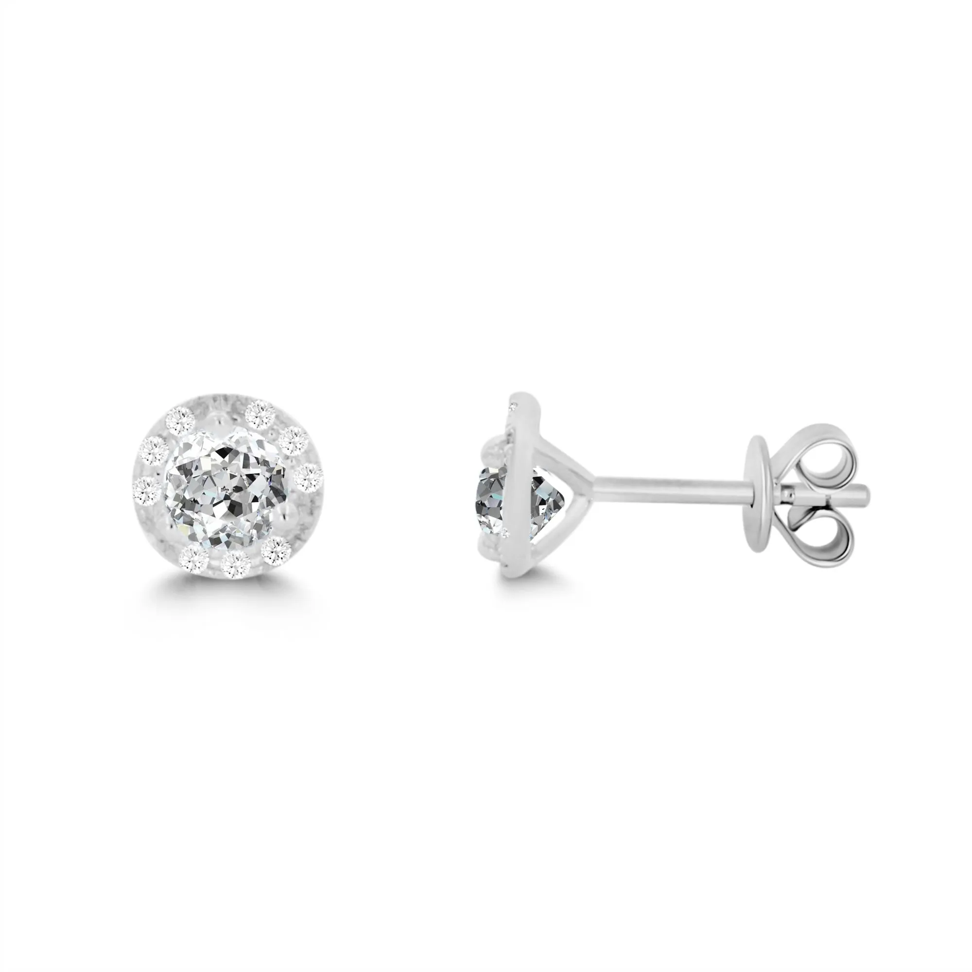 14KW 18D0.08CT,2WT0.80CTDIAMOND/WHITE TOPAZ BIRTHSTONE ER (151E10130WT)