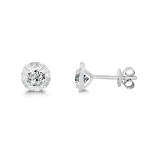 14KW 18D0.08CT,2WT0.80CTDIAMOND/WHITE TOPAZ BIRTHSTONE ER (151E10130WT)