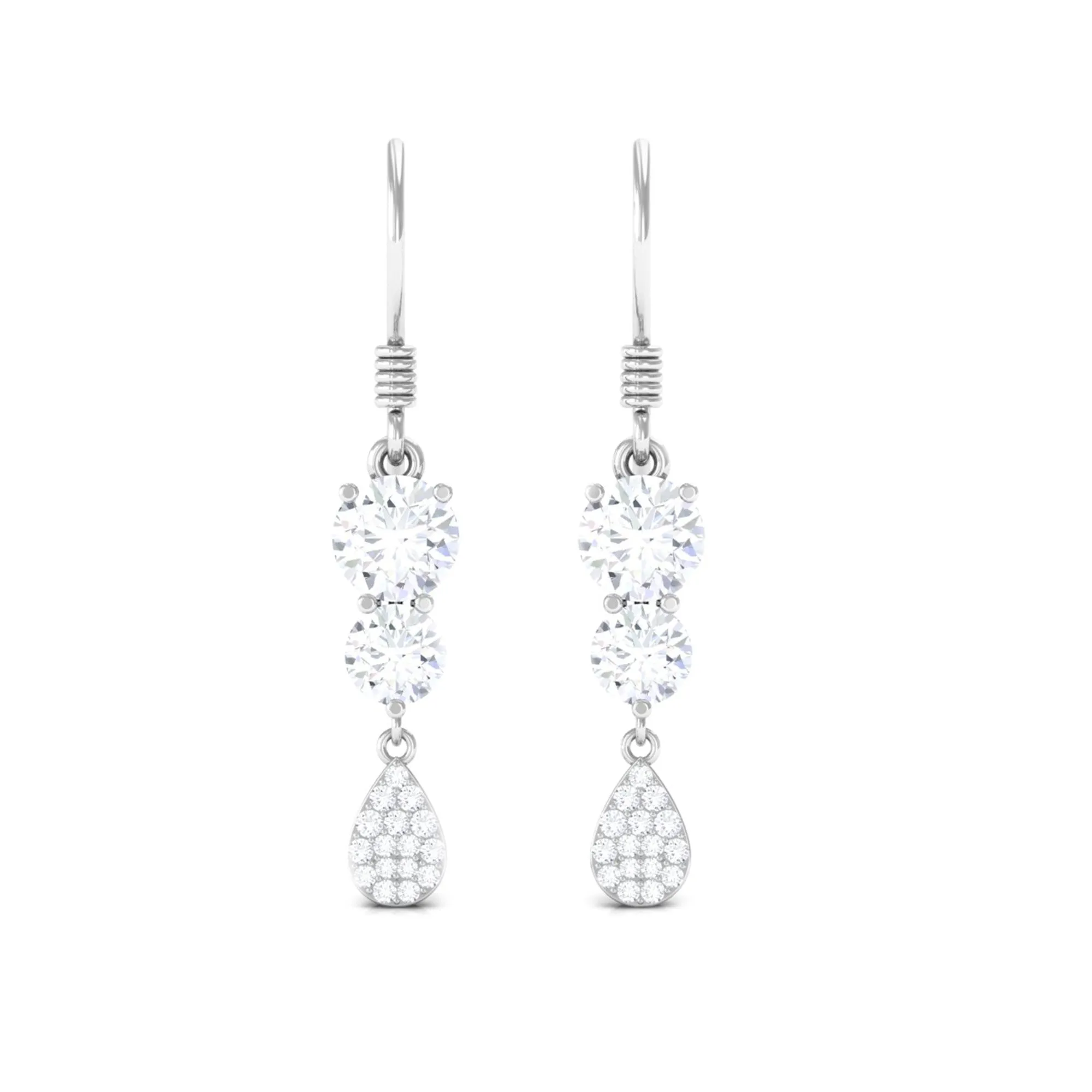 1.75 CT Moissanite Minimal Dangle Earrings in Gold