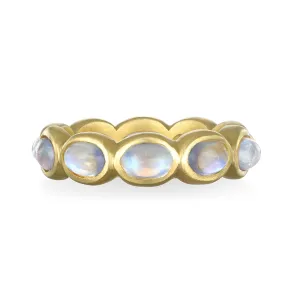 18 Karat Gold Ceylon Moonstone Eternity Band