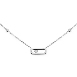 18ct White Gold Move Uno Diamond Necklace