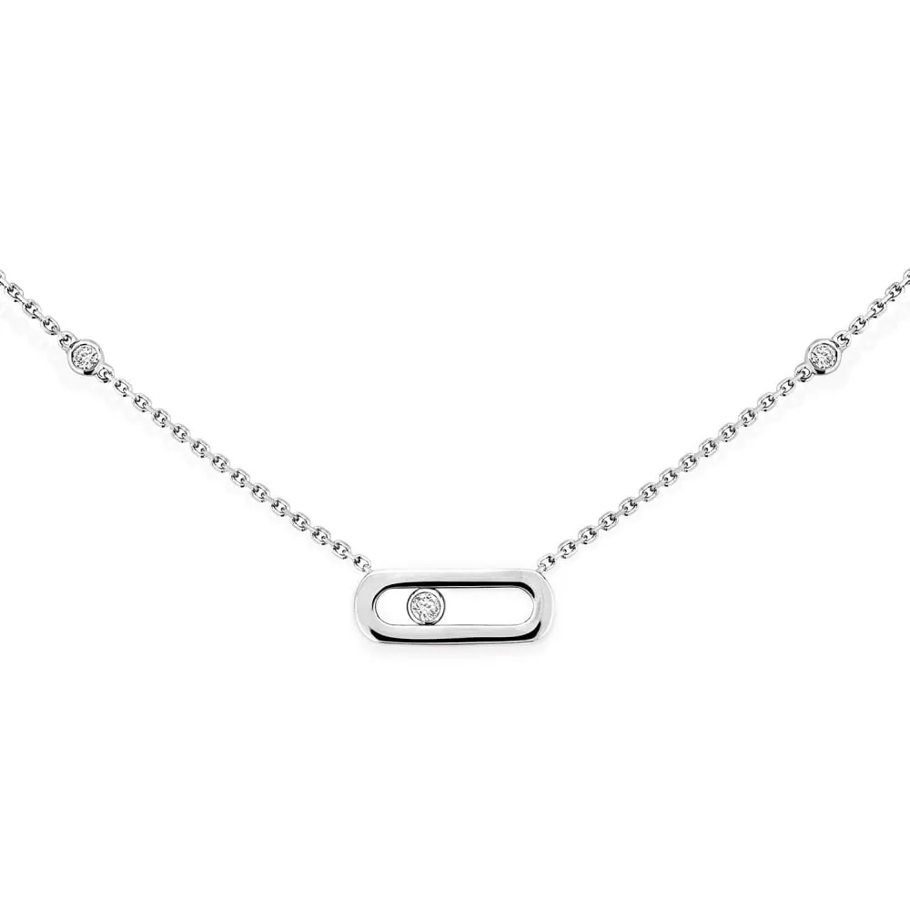 18ct White Gold Move Uno Diamond Necklace