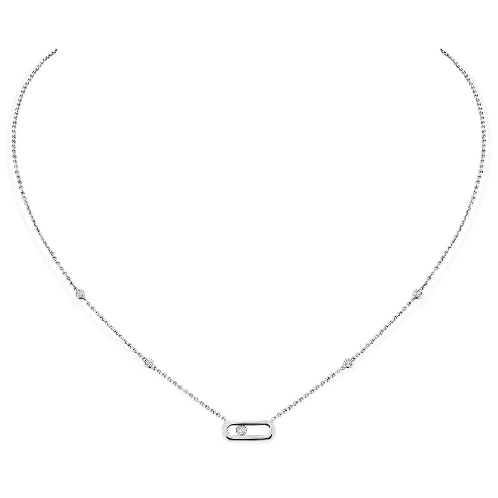 18ct White Gold Move Uno Diamond Necklace