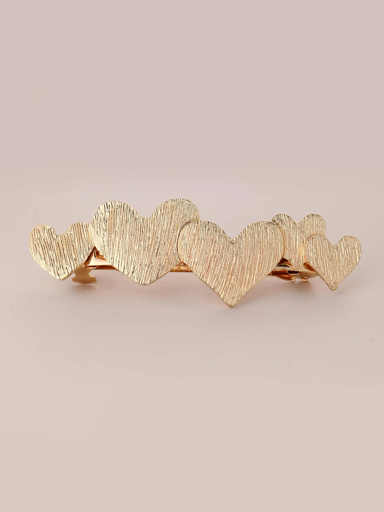 1pc Ladies' Metal Heart Shaped Spring Clip Hairpin, Simple And Versatile Hair