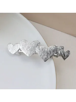 1pc Ladies' Metal Heart Shaped Spring Clip Hairpin, Simple And Versatile Hair
