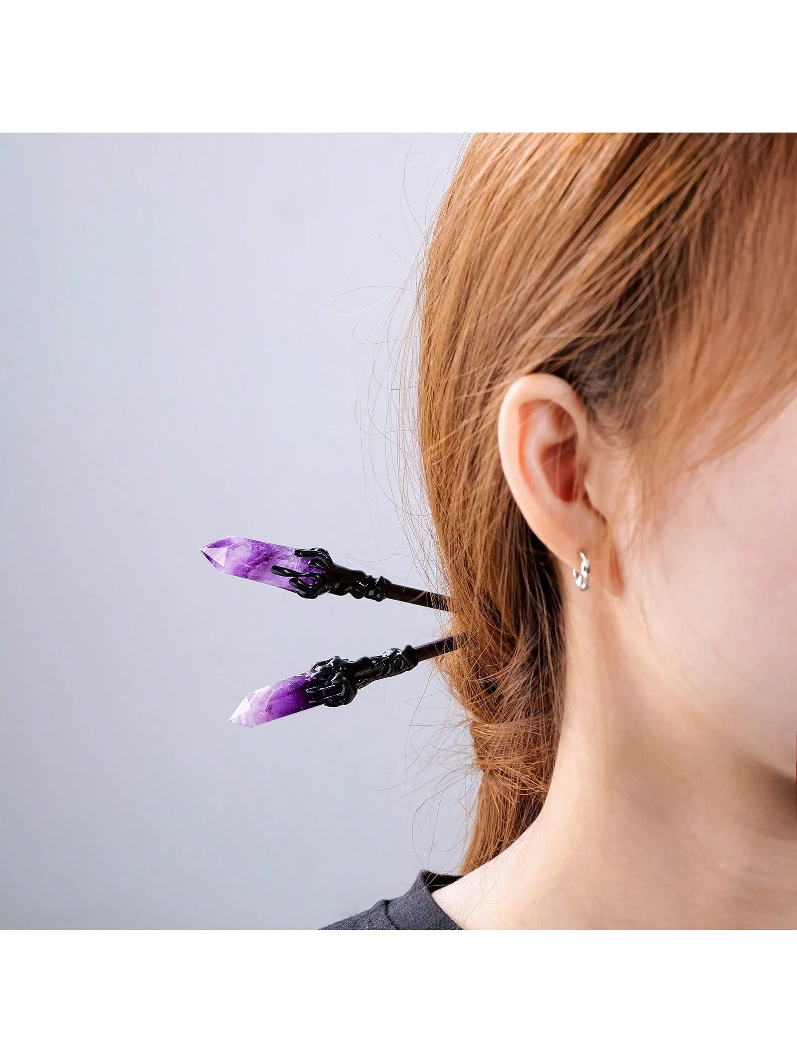 1PC Natural Crystal Ball Chinese Style Hairpins Crystal Column Hair Stick Vacation Style Hair Fork Hair Chopsticks Woman Jewelry Hair Clip