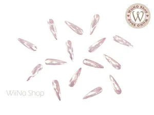 2.8 x 10mm Pink Opal Long Drop Flatback Crystal - 5 pcs