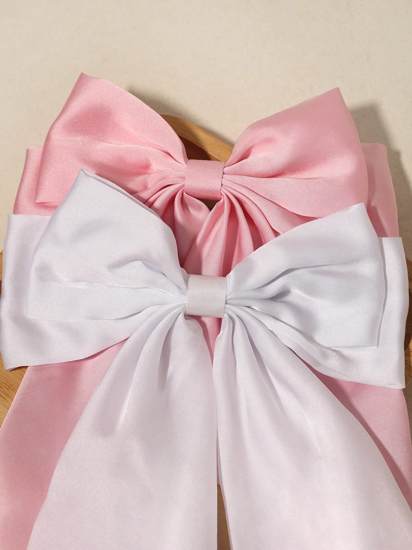 2pcs Bow Design Silky Hair Clip For Women Girls Hairpin With Claw Spring Clip
