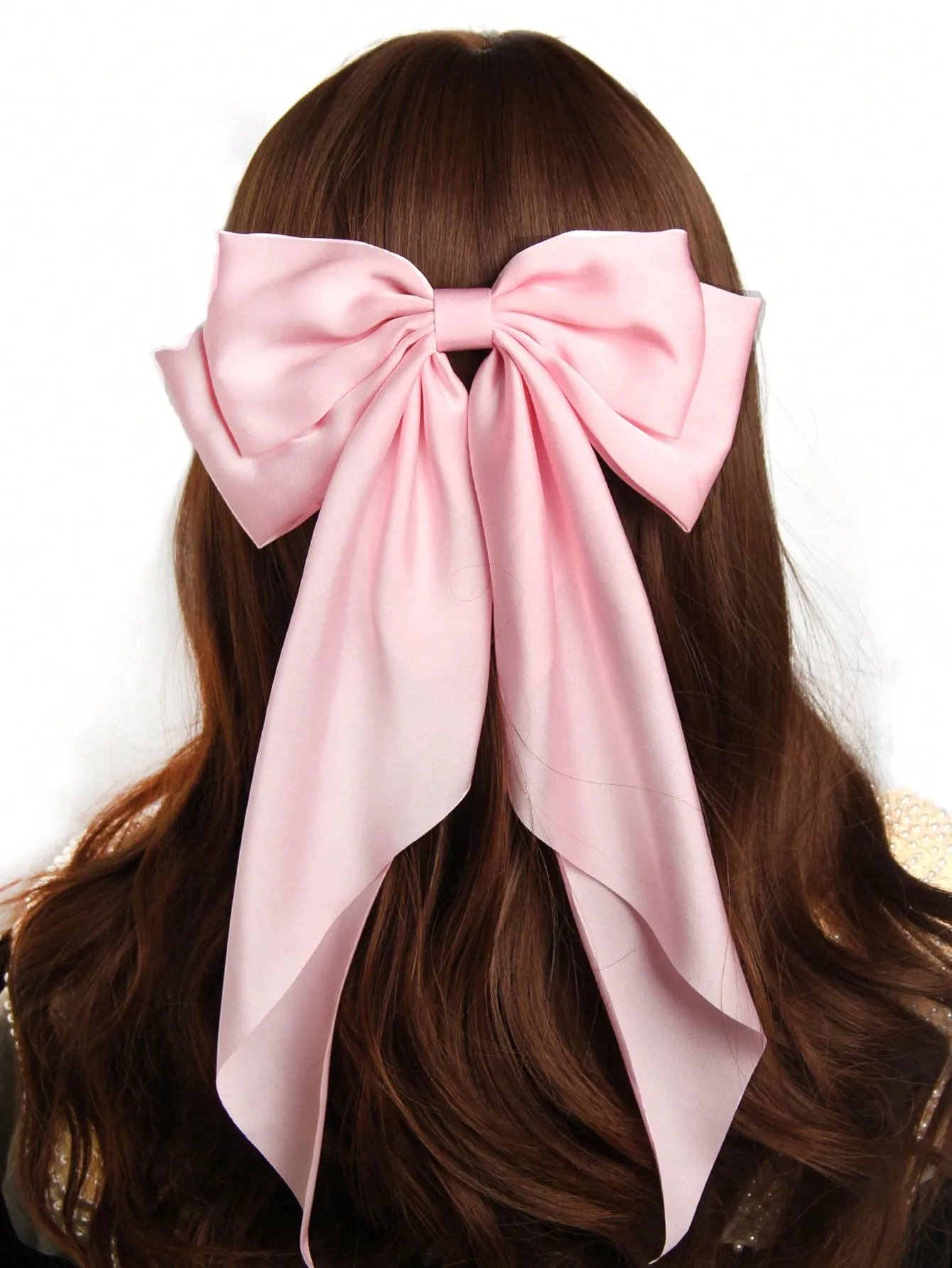 2pcs Bow Design Silky Hair Clip For Women Girls Hairpin With Claw Spring Clip