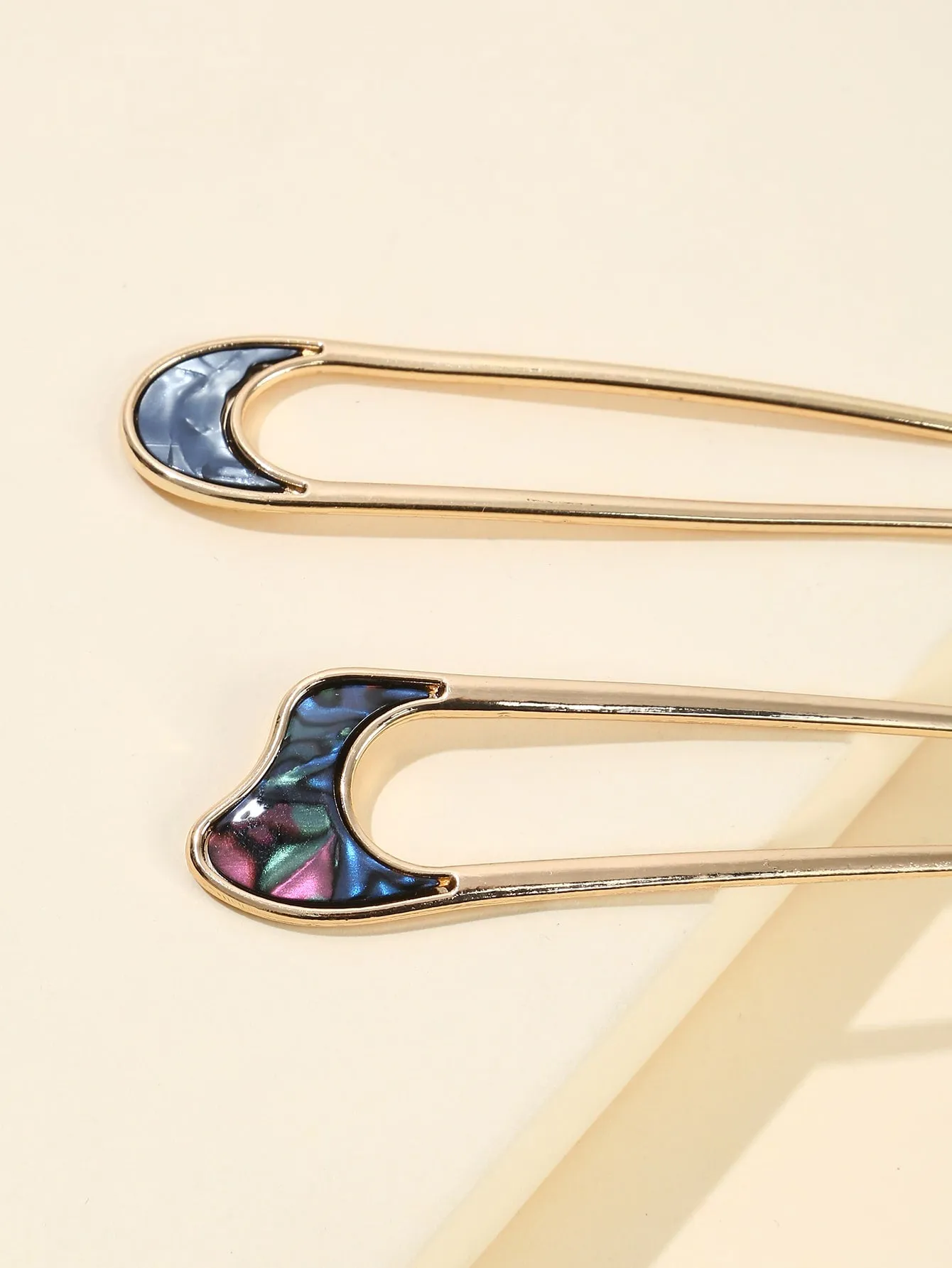 2pcs Creative Geo Decor Hairpin for Women Barrette Styling Hair Accessories