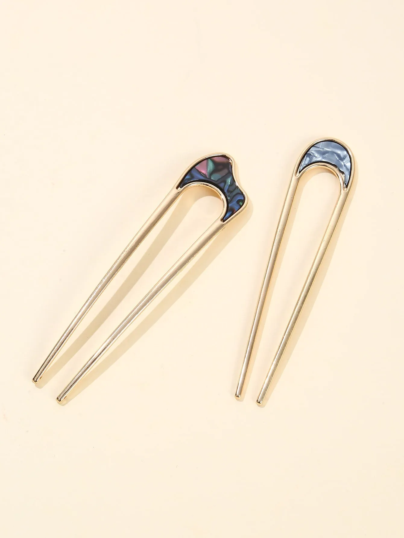 2pcs Creative Geo Decor Hairpin for Women Barrette Styling Hair Accessories