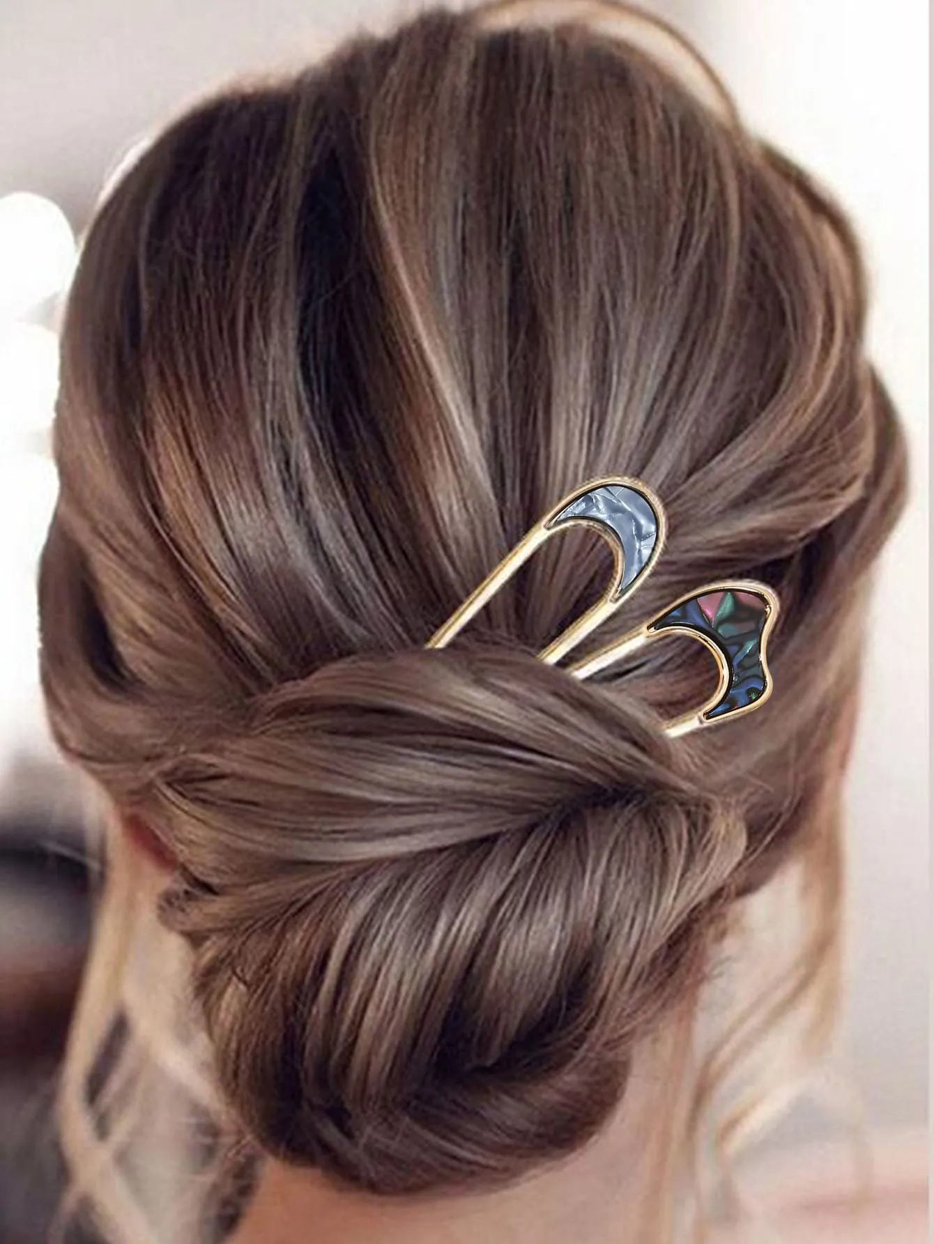 2pcs Creative Geo Decor Hairpin for Women Barrette Styling Hair Accessories