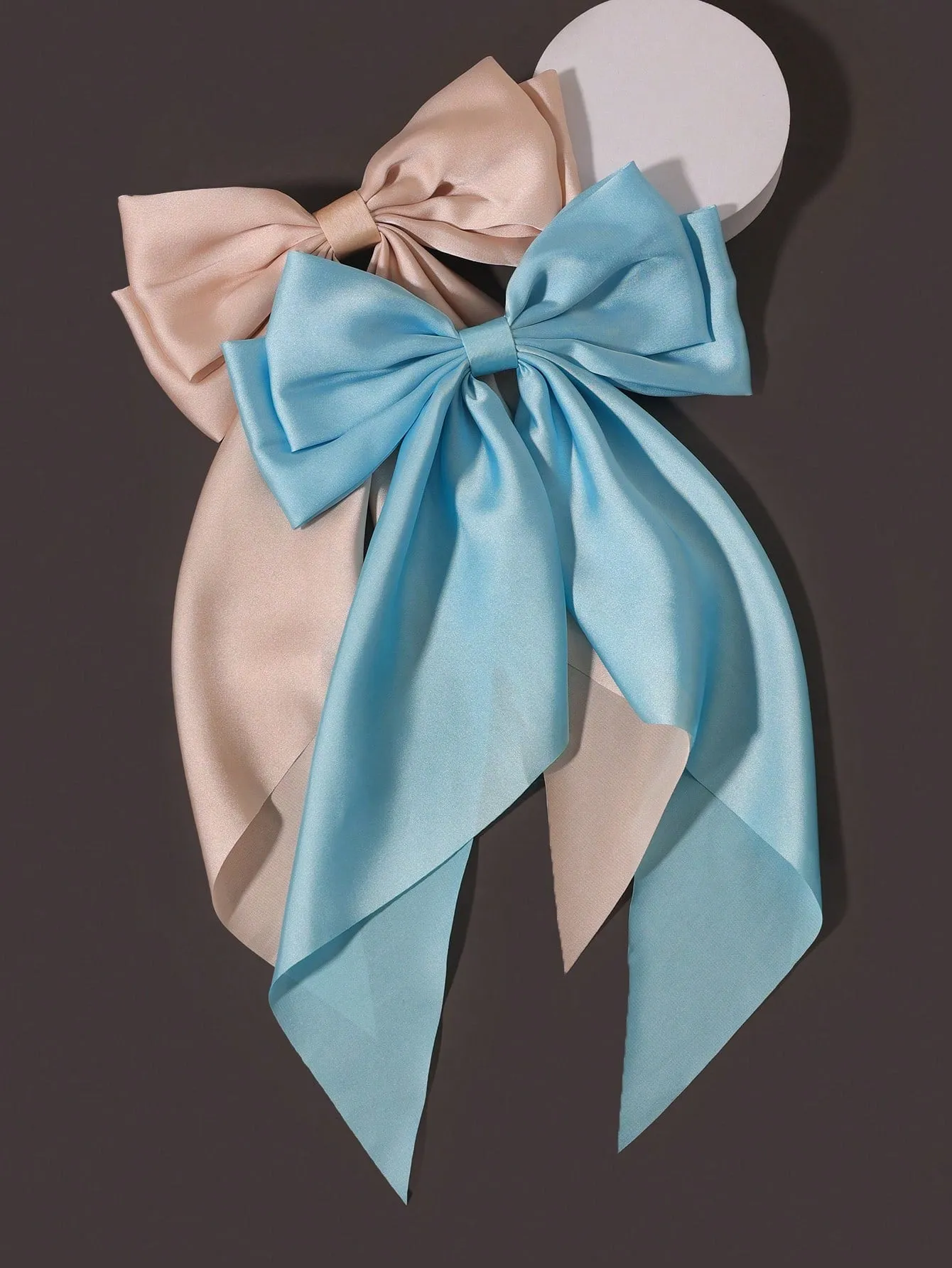 2pcs/Set Simple Bowknot Silk Hair Clip For Women, Elegant Bow Hairpin With