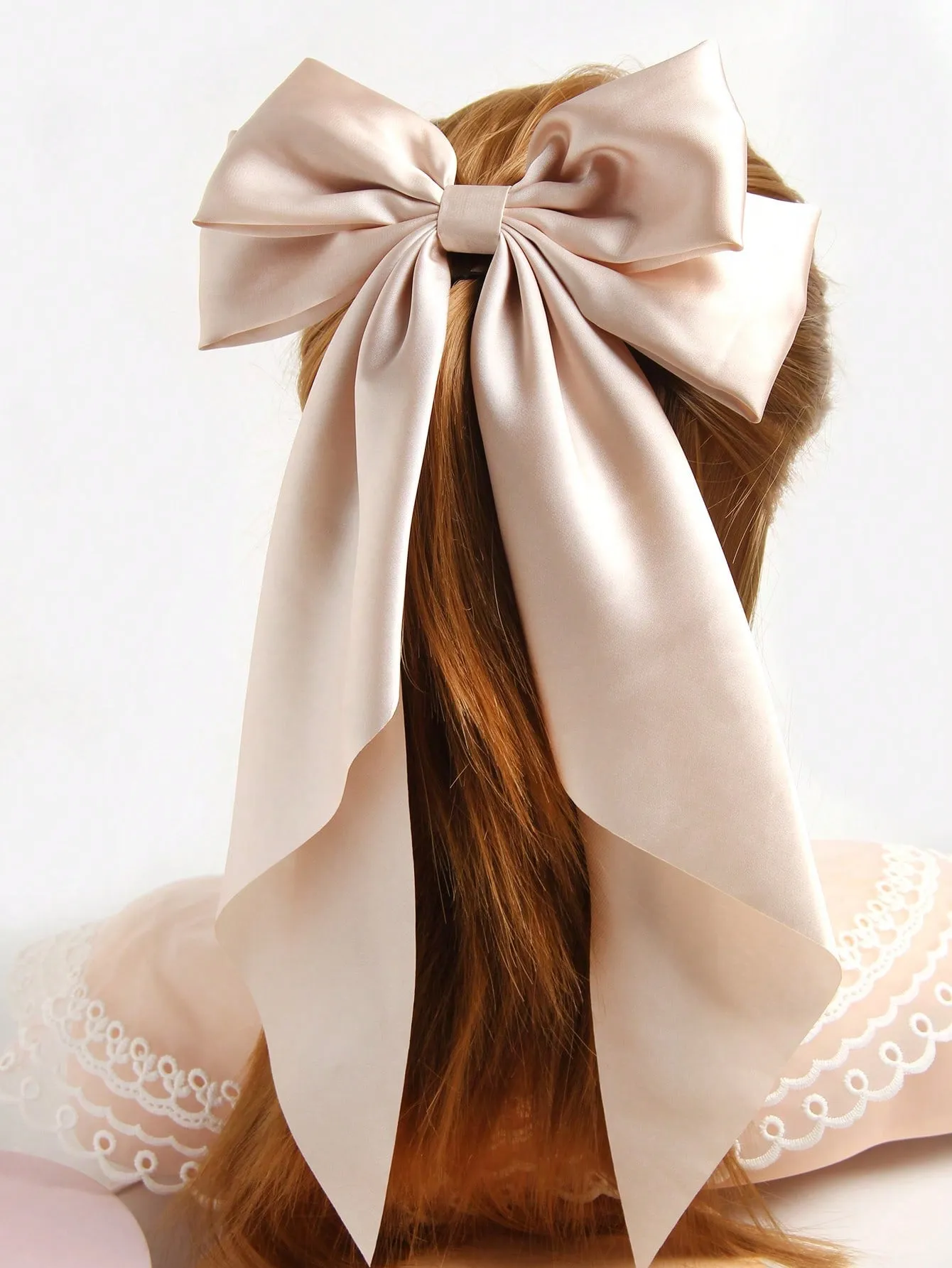 2pcs/Set Simple Bowknot Silk Hair Clip For Women, Elegant Bow Hairpin With
