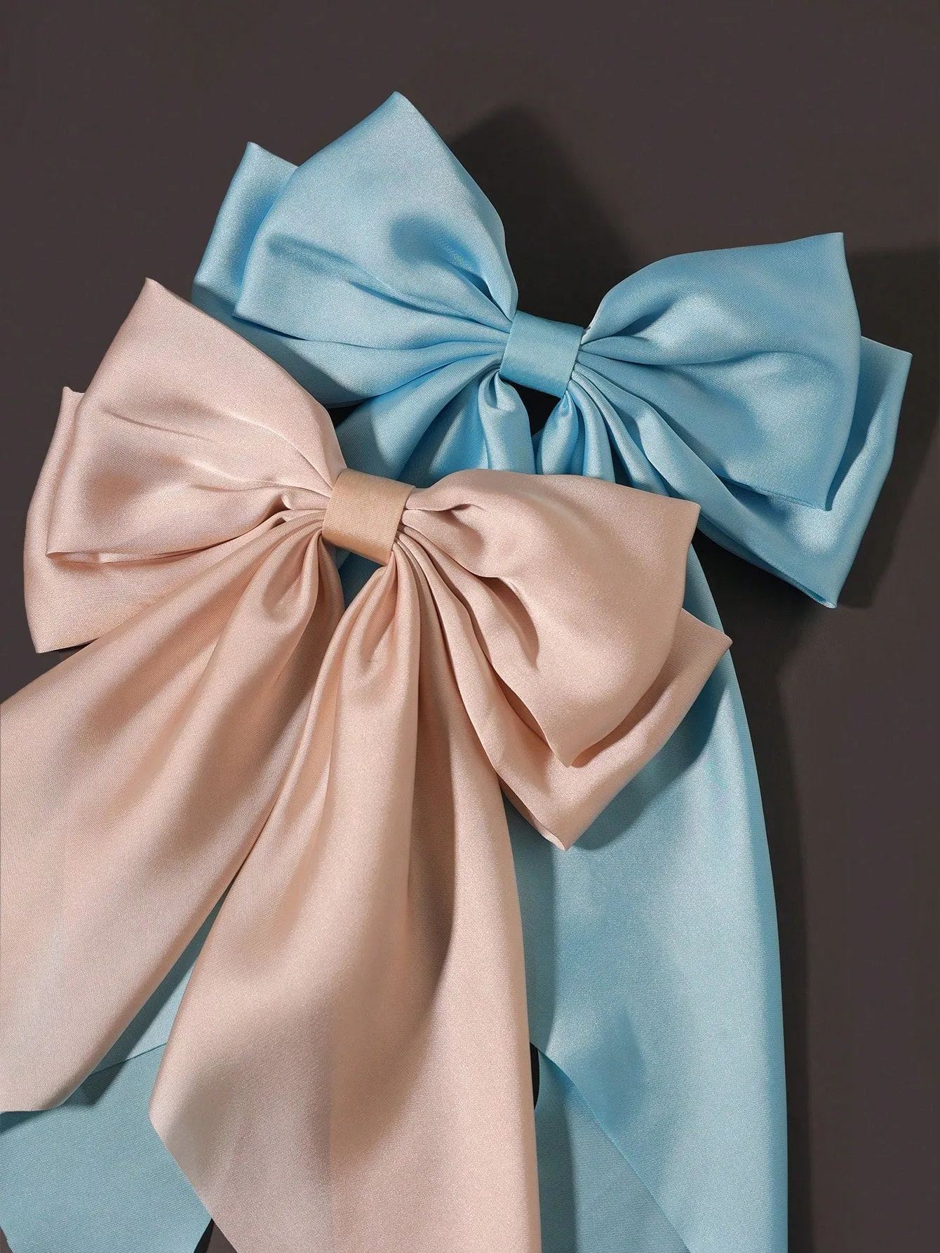 2pcs/Set Simple Bowknot Silk Hair Clip For Women, Elegant Bow Hairpin With