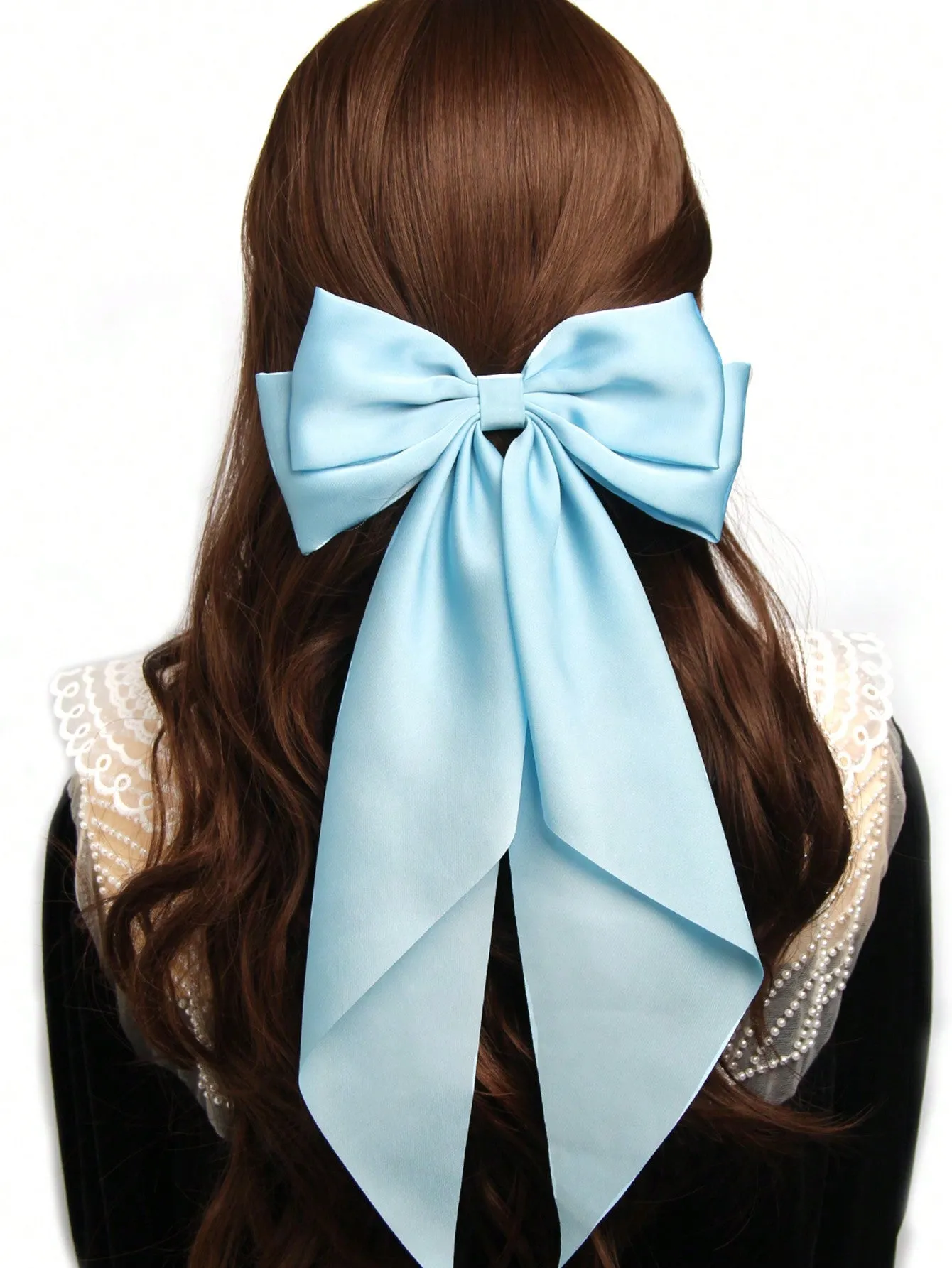 2pcs/Set Simple Bowknot Silk Hair Clip For Women, Elegant Bow Hairpin With