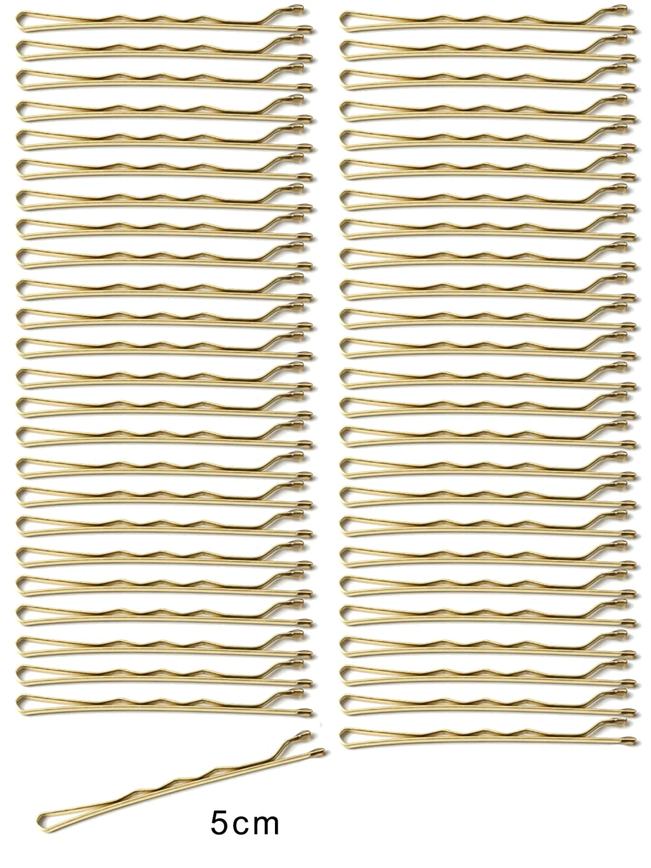 50pcs 5cm Gold Color Wavy Hairpin Casual for Women Barrette Styling Hair