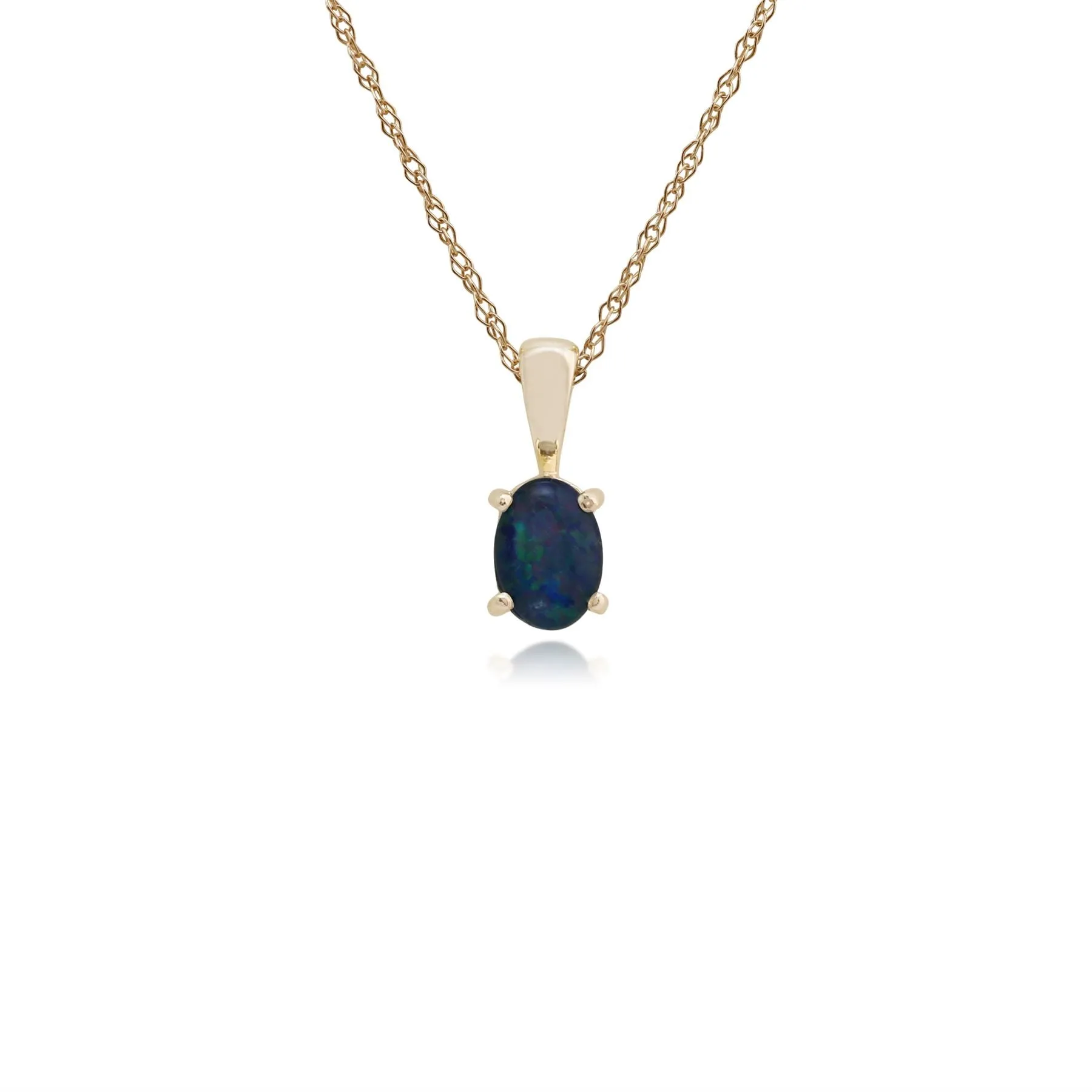 9 karat Gelbes Gold Triplet Opal 18zoll Halskette