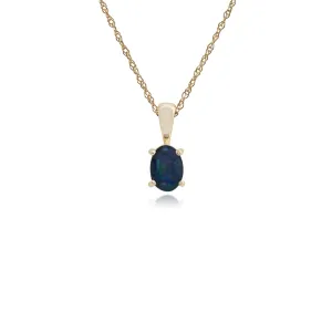 9 karat Gelbes Gold Triplet Opal 18zoll Halskette