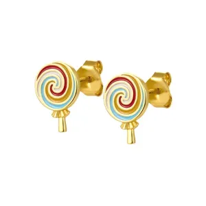 925 Silver Colorful Lollipop Earrings
