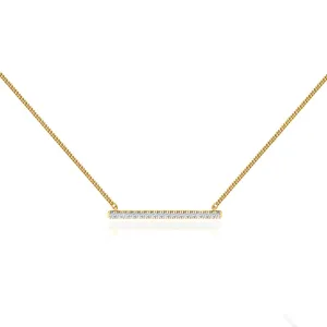 AMAL - Lab Diamond Bar Necklace 18k Yellow Gold