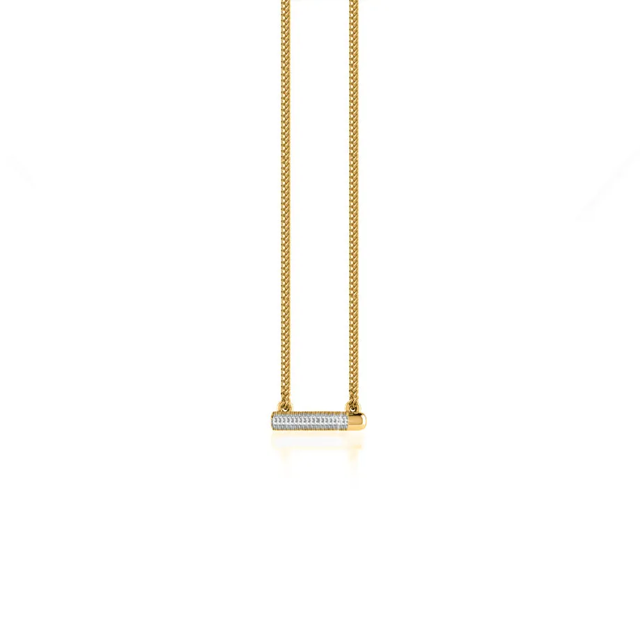 AMAL - Lab Diamond Bar Necklace 18k Yellow Gold