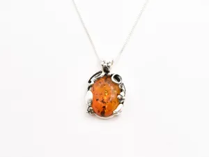 Amber Necklace - Large Flower Necklace - Yellow Statement Pendant