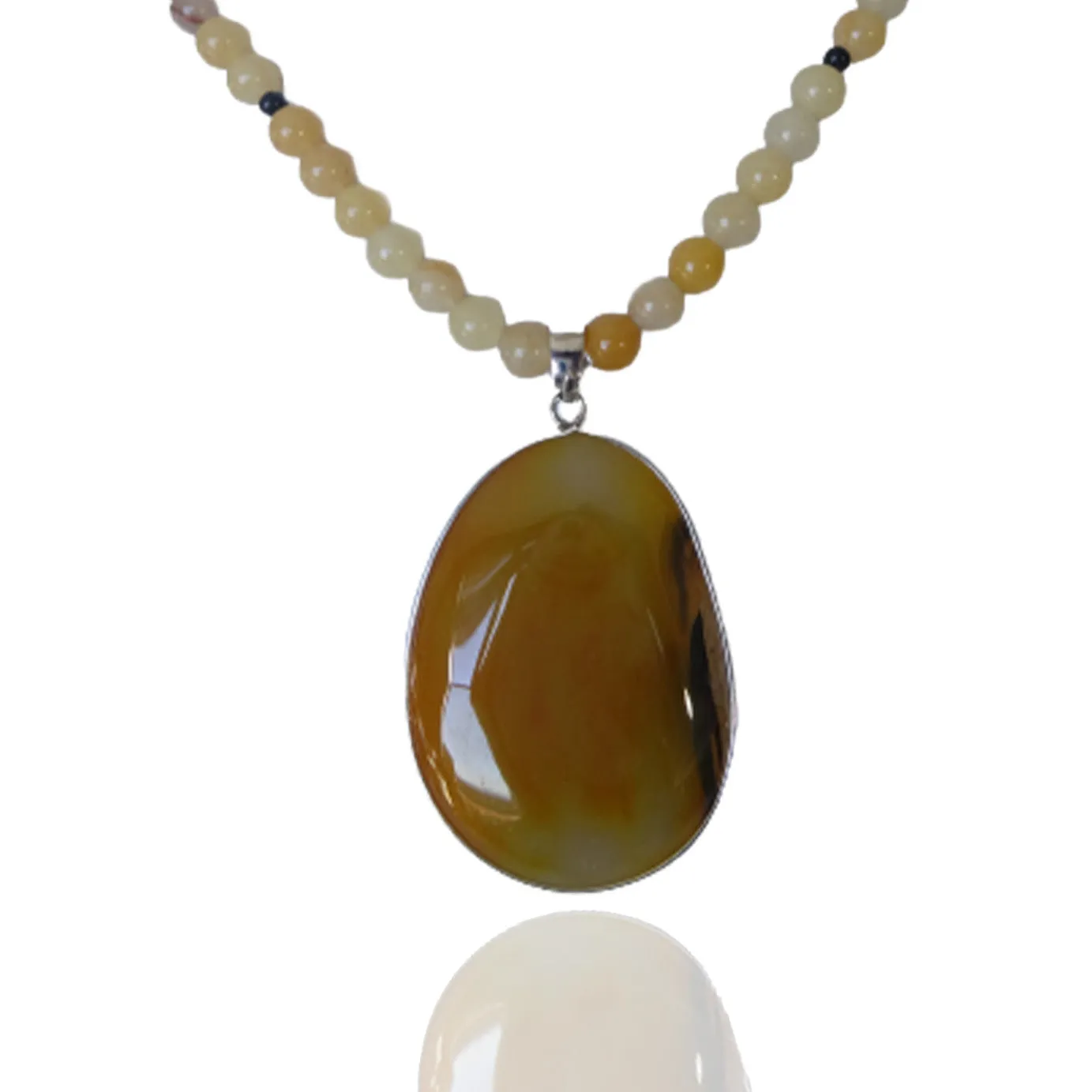 Amber Stone Pendant Choker