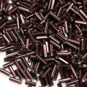 Amethyst 6.6mm Bugle Silver Lined - Pack of 50g