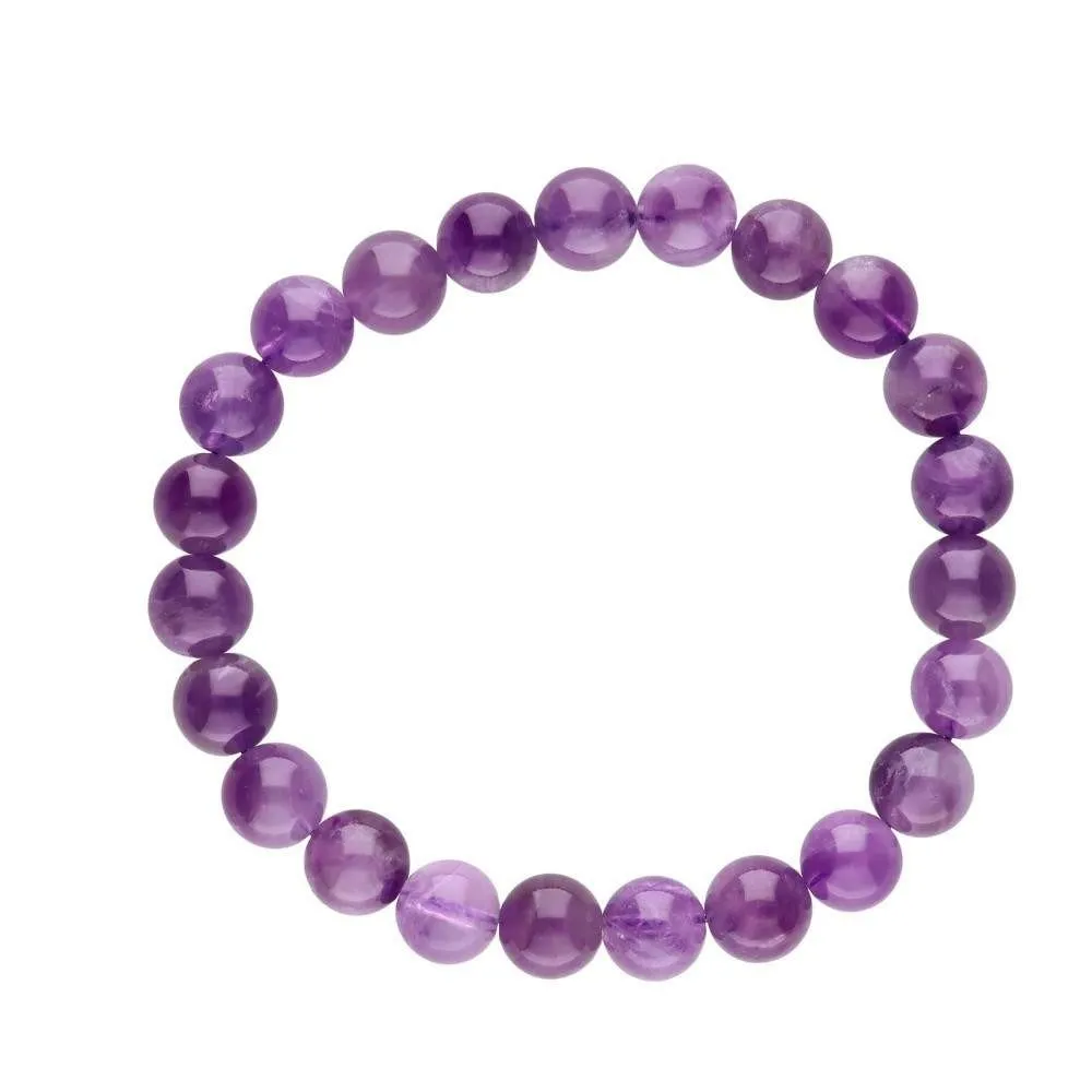 Amethyst Crystal Bead Bracelet 8mm