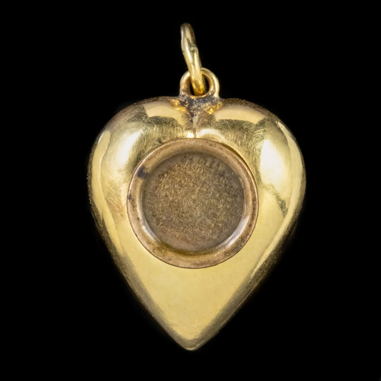Antique Victorian Heart Locket Pendant Pearl Green Garnet Flower 18Ct Gold Circa 1880