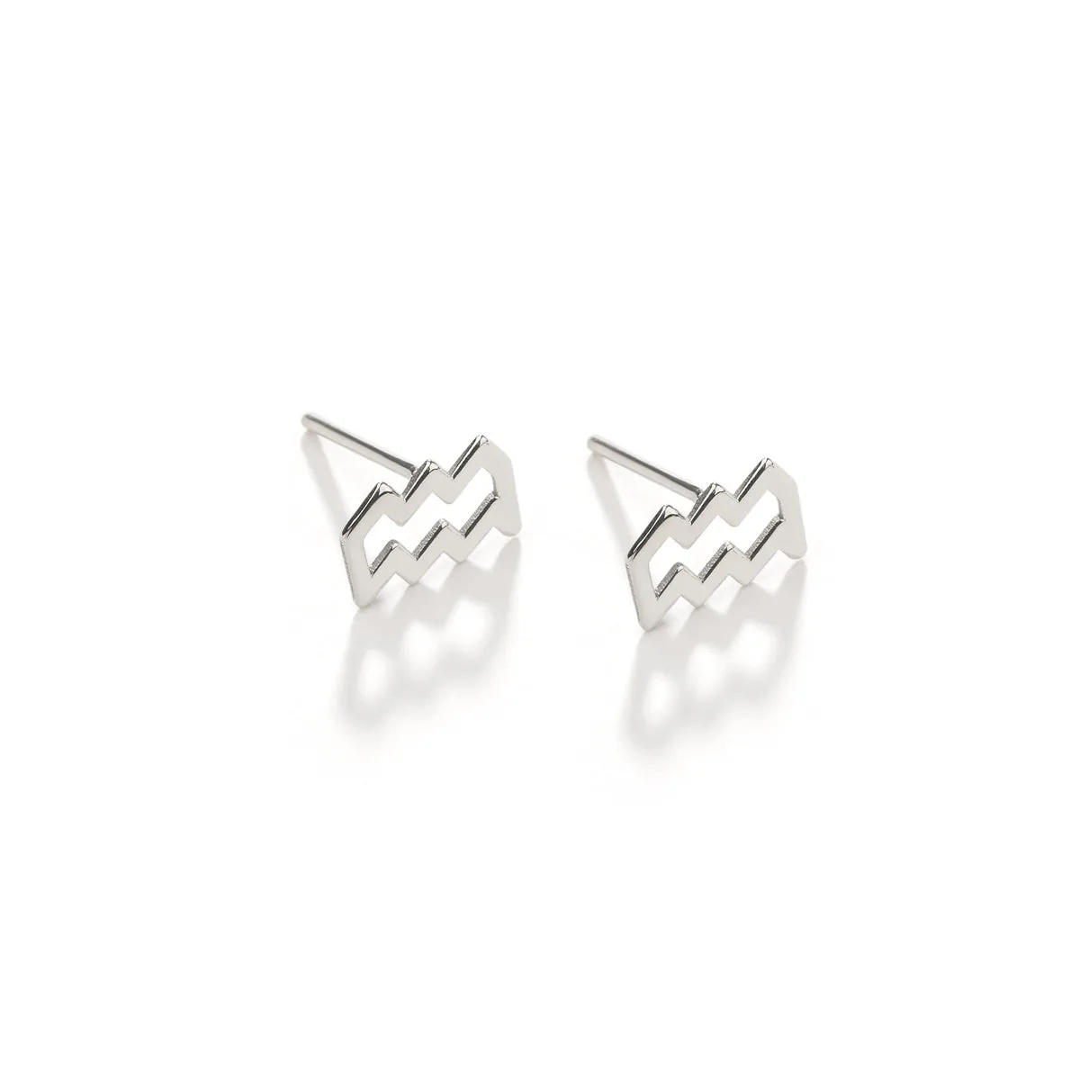 Aquarius Sign Stud Earrings