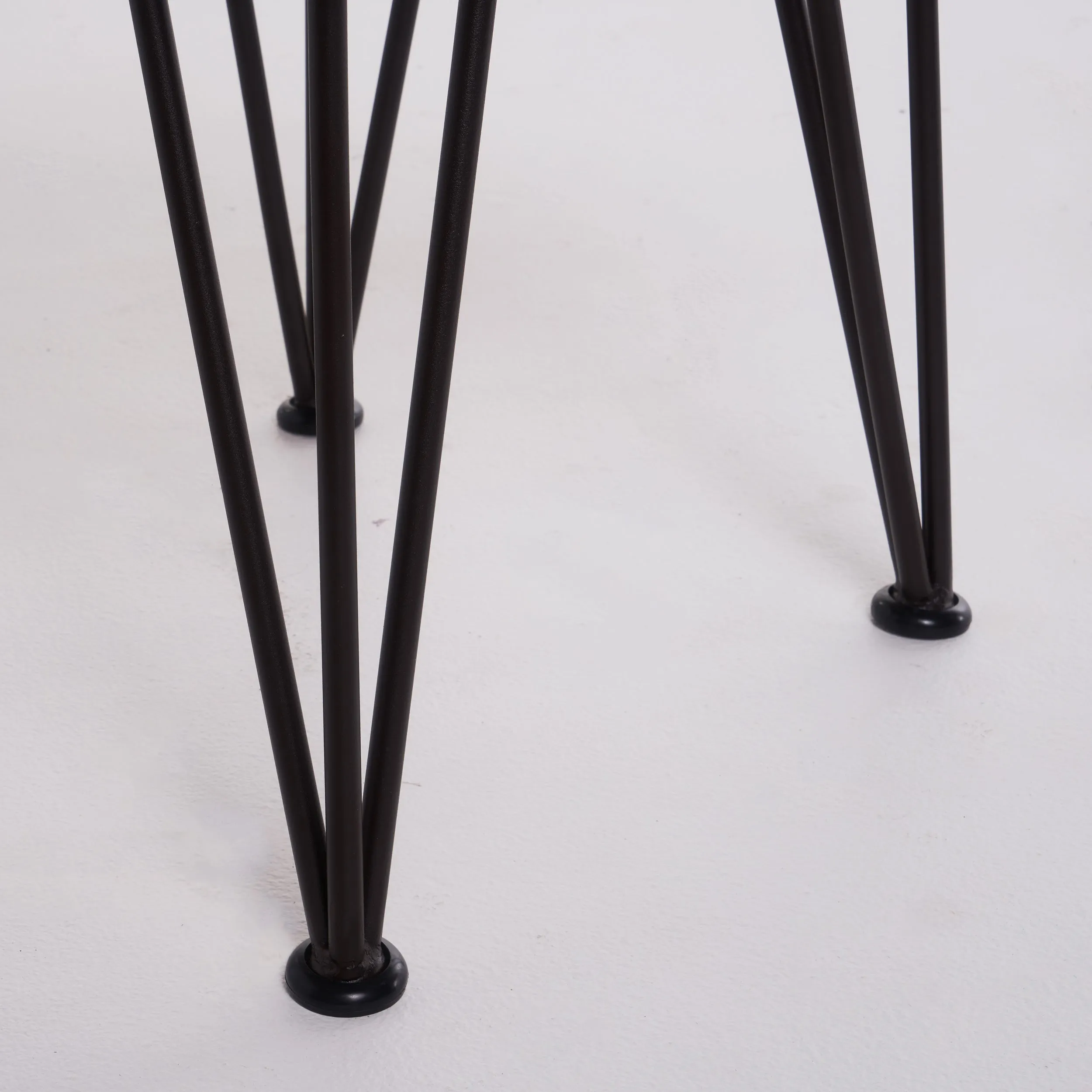 Avy Outdoor Rustic Industrial Acacia Wood Accent Table with Metal Hairpin Legs, Teak