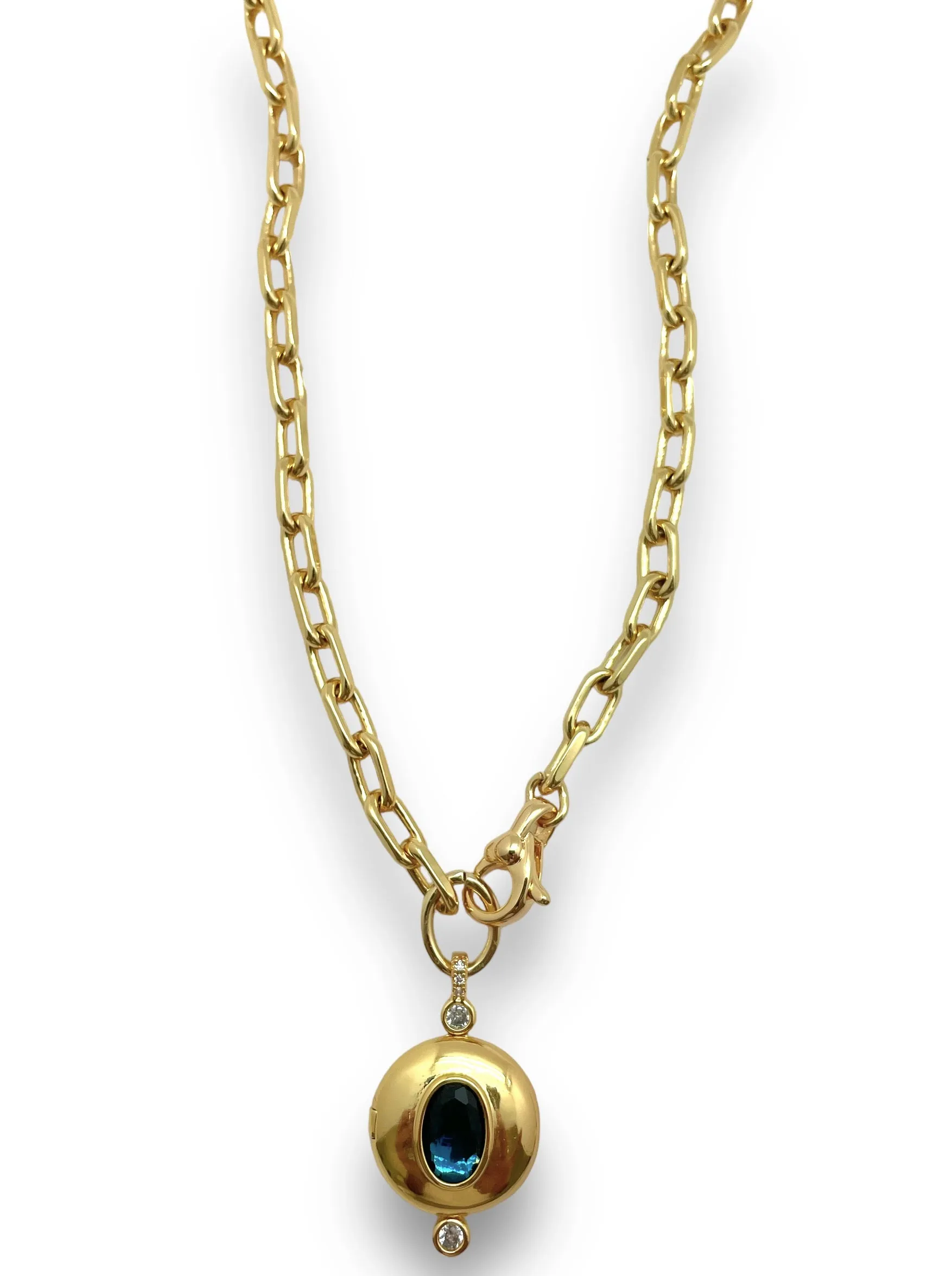 Azra Blue Locket Necklace