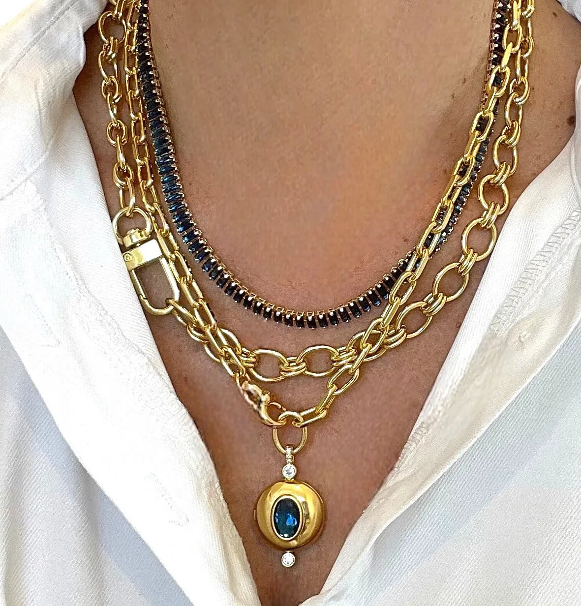 Azra Blue Locket Necklace