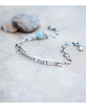 Beach Girl Bracelet. Aquamarine Gemstone. Layering Jewelry. Made for Order.
