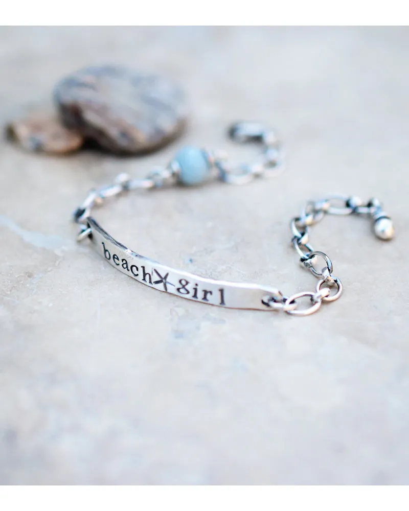 Beach Girl Bracelet. Aquamarine Gemstone. Layering Jewelry. Made for Order.