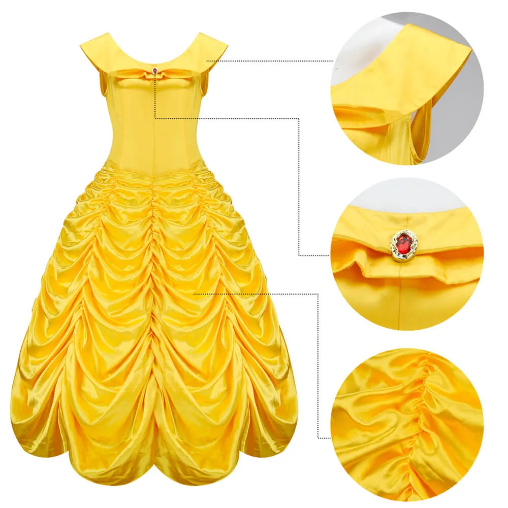 Beauty and the Beast Film Princess Belle Yellow Dress Cosplay