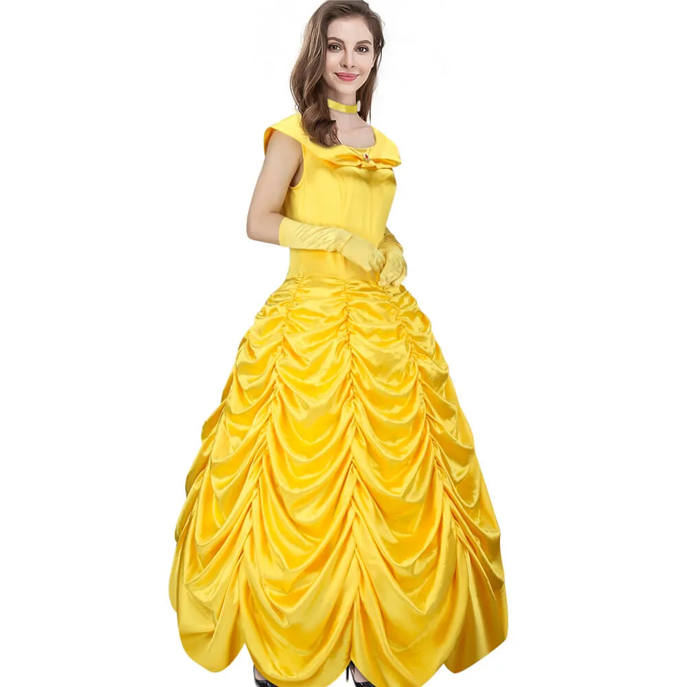 Beauty and the Beast Film Princess Belle Yellow Dress Cosplay
