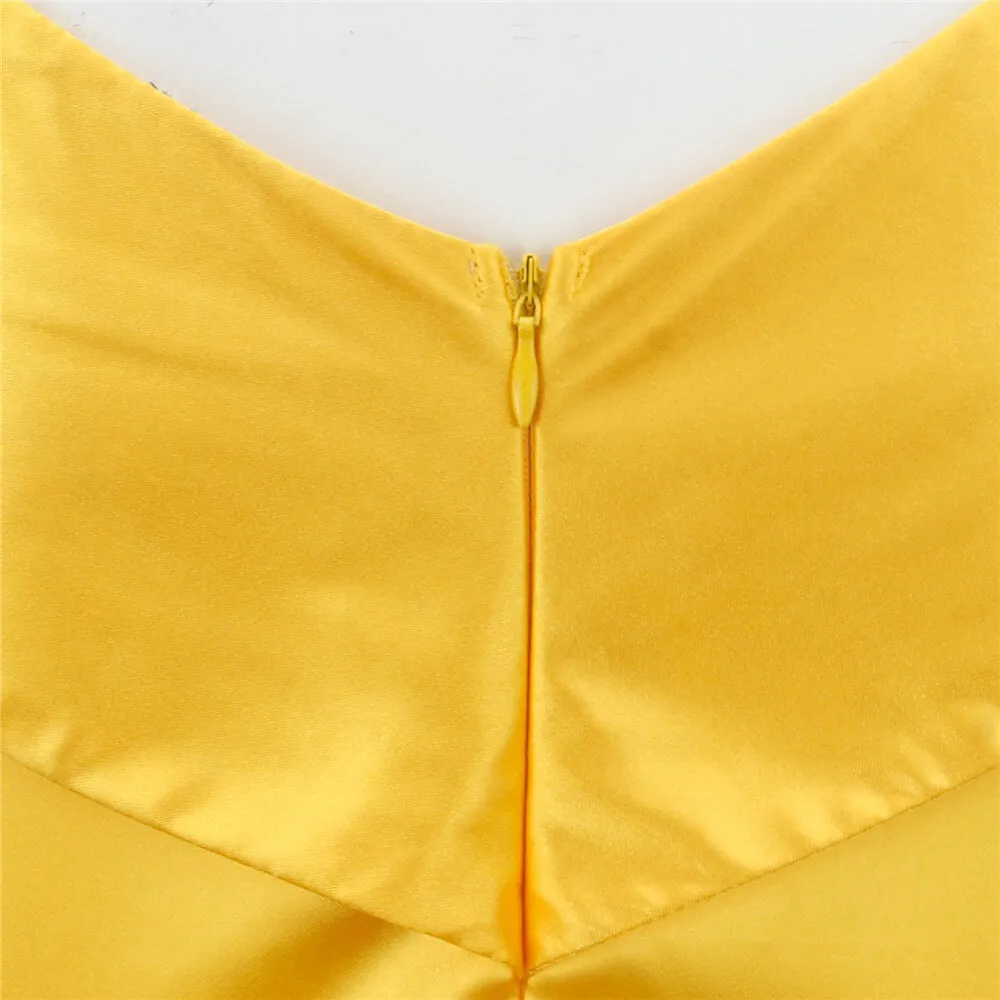 Beauty and the Beast Film Princess Belle Yellow Dress Cosplay